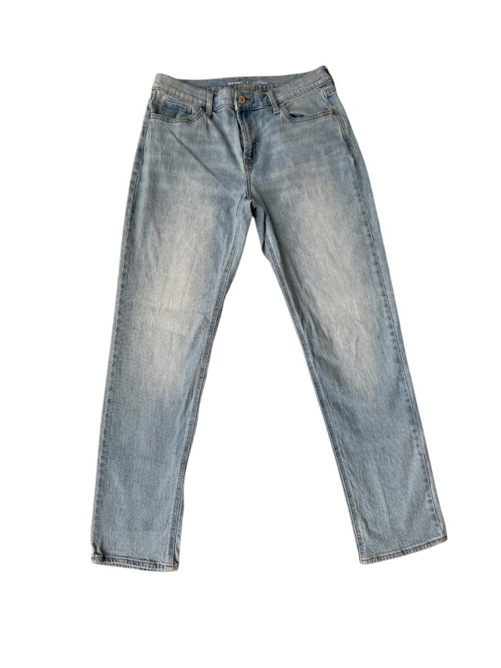 Old Navy Wow Boyfriend mid rise light wash blue denim five pocket jeans size 6